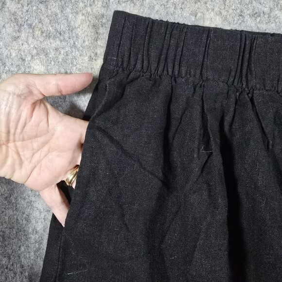 Scoop Womens Linen Blend Wide Leg Pull-On Short Black Size XL Summer Outdoors - Picture 7 of 11